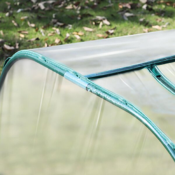 VivaGarden Serra a Tunnel in Acciaio e PVC Impermeabile e Anti UV con 4 Porte a Cerniera 395x100x80 cm