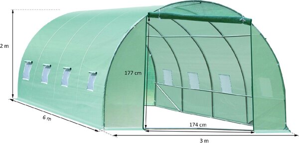 VivaGarden Serra a Tunnel Per Piante Verde 6x3x2 mt - 845018