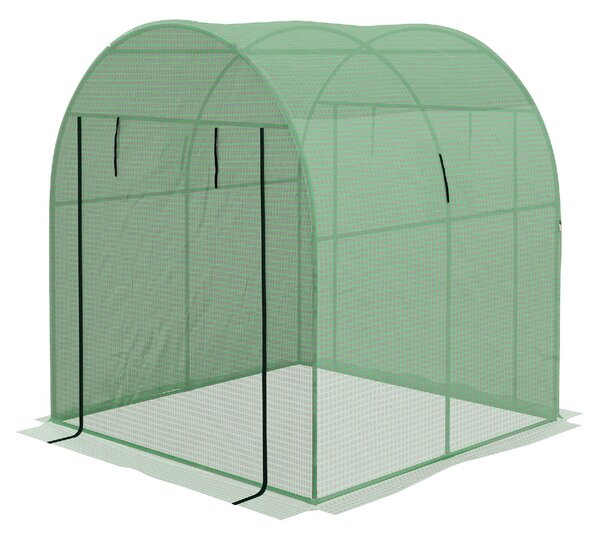 VivaGarden Serra a Tunnel per Orto 1.8x1.8x2m in Acciaio e PE Anti UV con Porte Avvolgibili e Finestre colore Verde - 0GNAM348