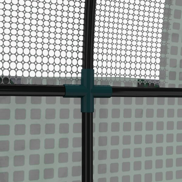 VivaGarden Serra a Tunnel per Orto 1.8x1.8x2m in Acciaio e PE Anti UV con Porte Avvolgibili e Finestre colore Verde - 0GNAM348