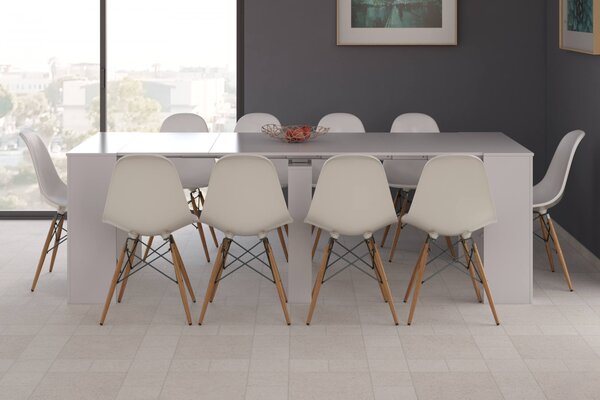 Consolle estensibile sala da pranzo 4-10 posti bianco lucido - Abicitren