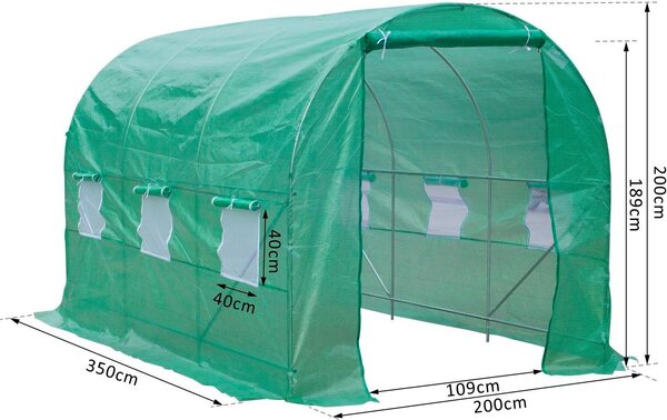 VivaGarden Serra con Tetto Arrotondato In Pe 3.5x2x2 mt - 859VG14