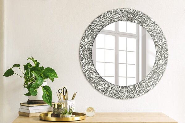 Specchio tondo con decoro Pattern floreale fi 50 cm