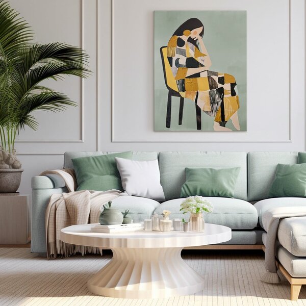 Quadro con elementi dipinti a mano 70x100 cm Penelope – Styler