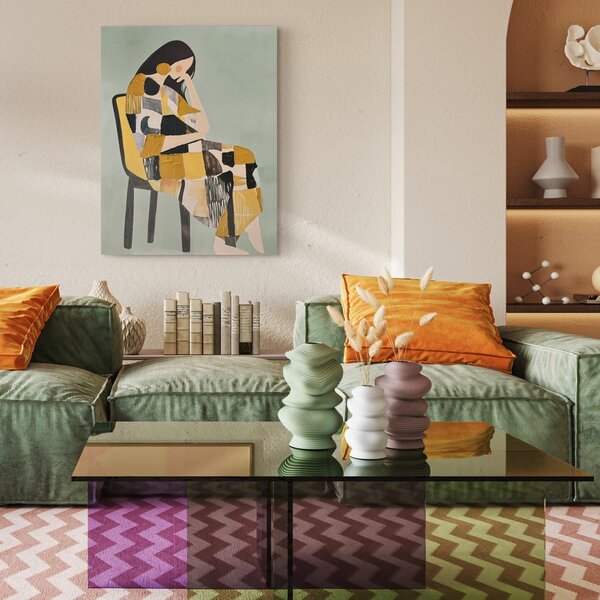 Quadro con elementi dipinti a mano 70x100 cm Penelope – Styler