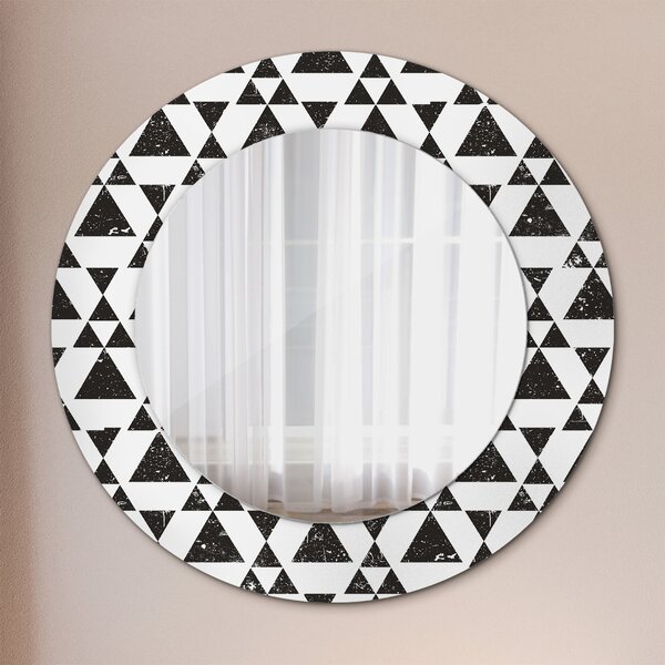Specchio tondo con decoro Triangoli geometrici fi 50 cm