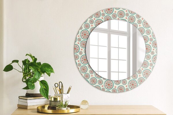 Specchio rotondo stampato Motivo boho fi 50 cm