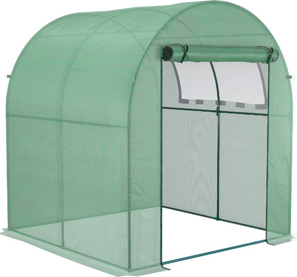 VivaGarden Serra da Giardino a Tunnel con Porte e Finestre Avvolgibili in PE Verde 180x180x200cm - 897VGGN