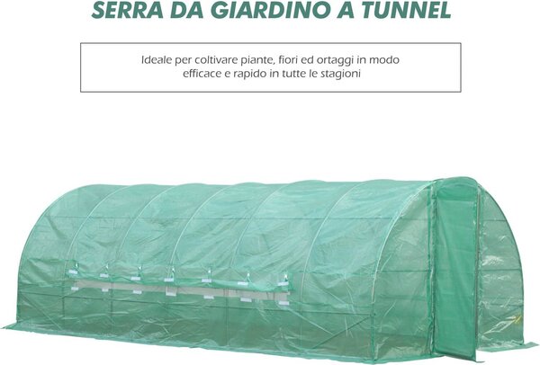 VivaGarden Serra da Giardino a Tunnel Per Coltivazione Piante In Pe 600x300x200 cm - 845143