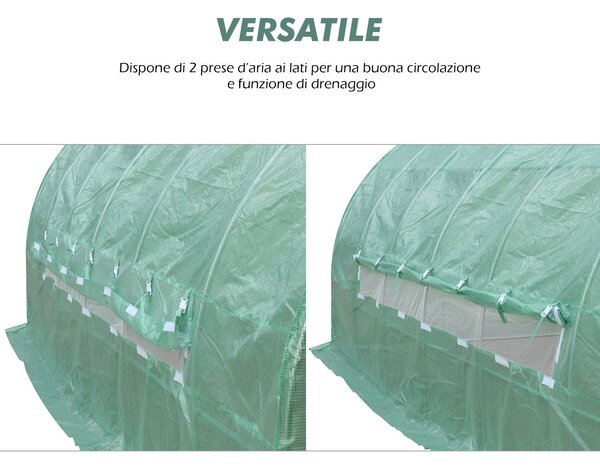 VivaGarden Serra da Giardino a Tunnel Per Coltivazione Piante In Pe 600x300x200 cm - 845143