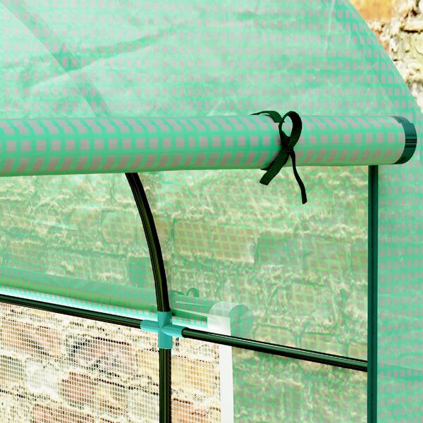 VivaGarden Serra da Giardino a Tunnel per Orto 3x2x2 m in Acciaio e PE Anti UV con Porte Avvolgibili e Finestre colore Verde