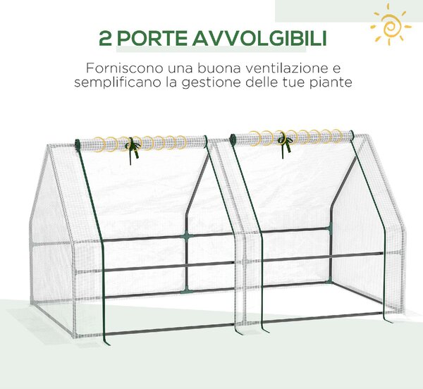 VivaGarden Serra da Giardino con Copertura in PE Rinforzato e Telaio in Acciaio 180x90x90 cm colore Bianco - 889VGWT