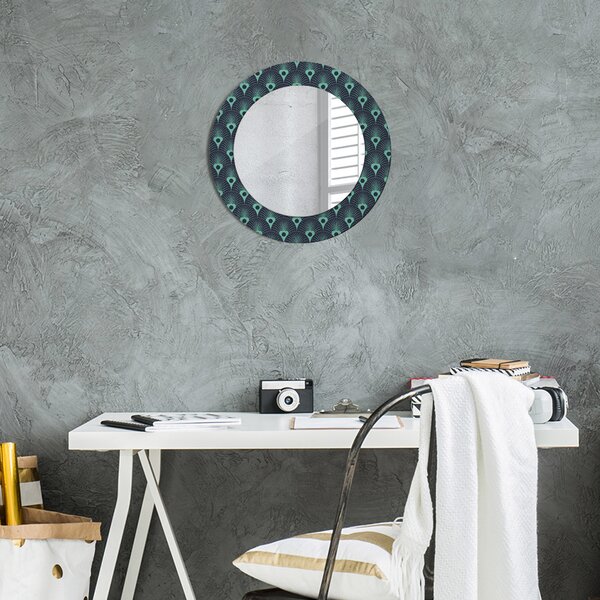 Specchio rotondo stampato Pattern floreale fi 50 cm
