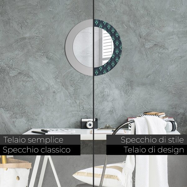 Specchio rotondo stampato Pattern floreale fi 50 cm