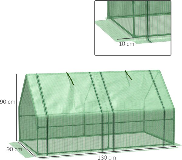 VivaGarden Serra da Giardino con Copertura in PE Rinforzato e Telaio in Acciaio 180x90x90 cm colore Verde - 890VGGN2