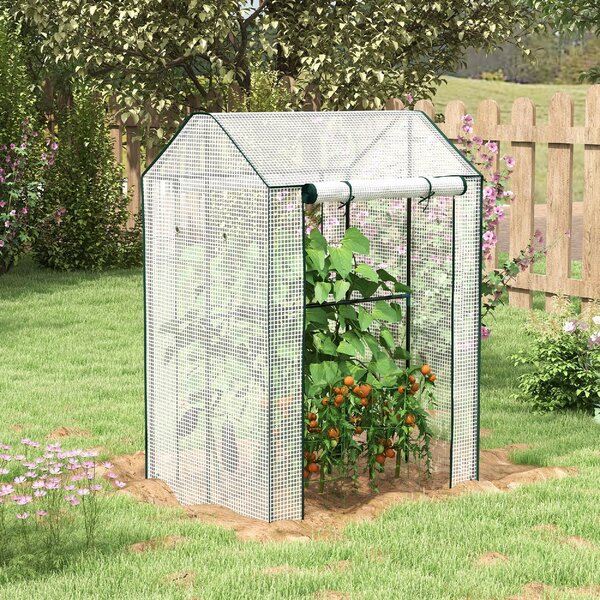 VivaGarden Serra da Giardino con Copertura in PE, 2 Zone Separate e Porte Avvolgibili 100x80x150 cm - 0WTAM287