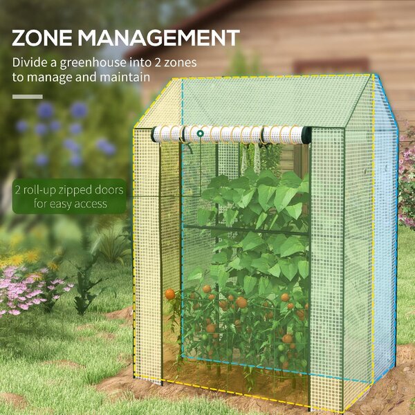 VivaGarden Serra da Giardino con Copertura in PE, 2 Zone Separate e Porte Avvolgibili 100x80x150 cm - 0WTAM287
