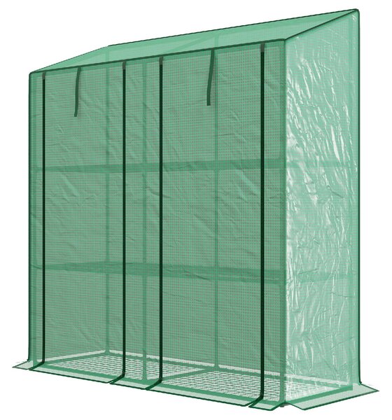 VivaGarden Serra da Giardino con Copertura in PE, 6 Mensole e 2 Porte Avvolgibili 143x46x151 cm colore Verde - 0GNAM257