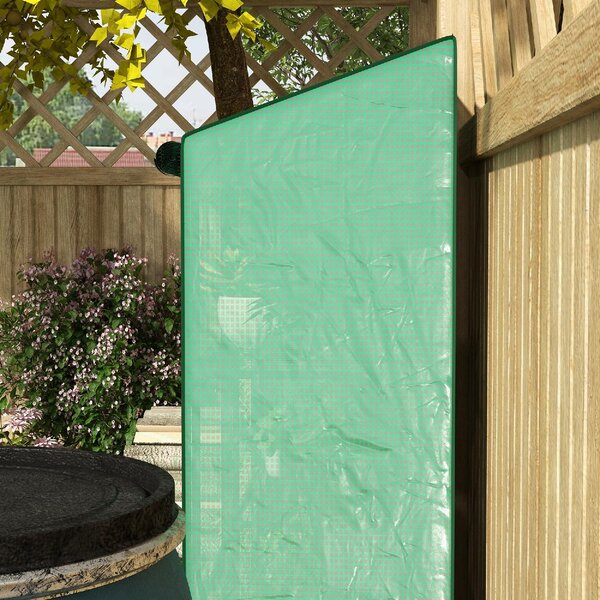 VivaGarden Serra da Giardino con Copertura in PE, 6 Mensole e 2 Porte Avvolgibili 143x46x151 cm colore Verde - 0GNAM257
