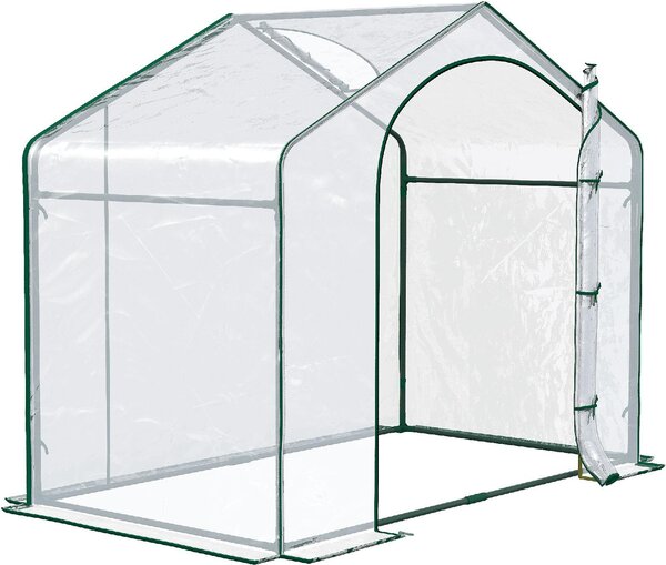 VivaGarden Serra da Giardino con Ingresso a Zip e Presa d'Aria Superiore in Plastica e Acciaio 180x100x152 cm colore Trasparente