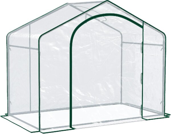 VivaGarden Serra da Giardino con Ingresso a Zip e Presa d'Aria Superiore in Plastica e Acciaio 180x100x152 cm colore Trasparente