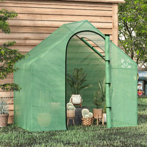 VivaGarden Serra da Giardino con Porta a Cerniera e Presa d'Aria, 4 Funi e Paletti Inclusi, 180x100x168 cm colore Verde - 892VG01