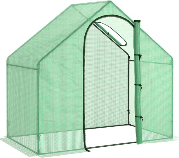 VivaGarden Serra da Giardino con Porta a Cerniera e Presa d'Aria, 4 Funi e Paletti Inclusi, 180x100x168 cm colore Verde - 892VG01