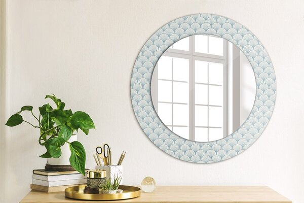 Specchio rotondo cornice con stampa Retrò giapponese fi 50 cm