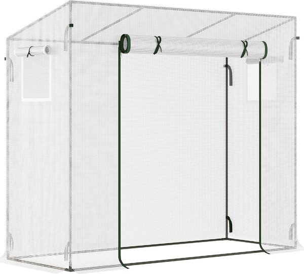 VivaGarden Serra da Giardino con Porta Avvolgibile e Bordi Estesi in Acciaio e PE 200x76x168 cm colore Bianco - 1WTJ708