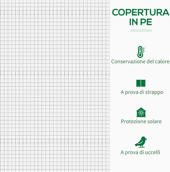 VivaGarden Serra da Giardino con Porta Avvolgibile e Bordi Estesi in Acciaio e PE 200x76x168 cm colore Bianco - 1WTJ708