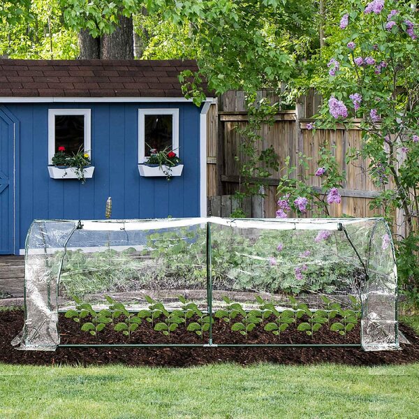 VivaGarden Serra da Giardino con Porte Anteriori a Cerniera in Acciaio e PVC 250x100x80 cm
