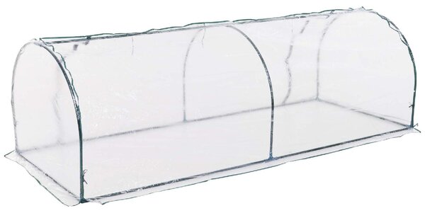 VivaGarden Serra da Giardino con Porte Anteriori a Cerniera in Acciaio e PVC 250x100x80 cm