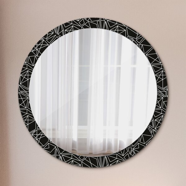 Specchio tondo con decoro Pattern geometrico fi 100 cm