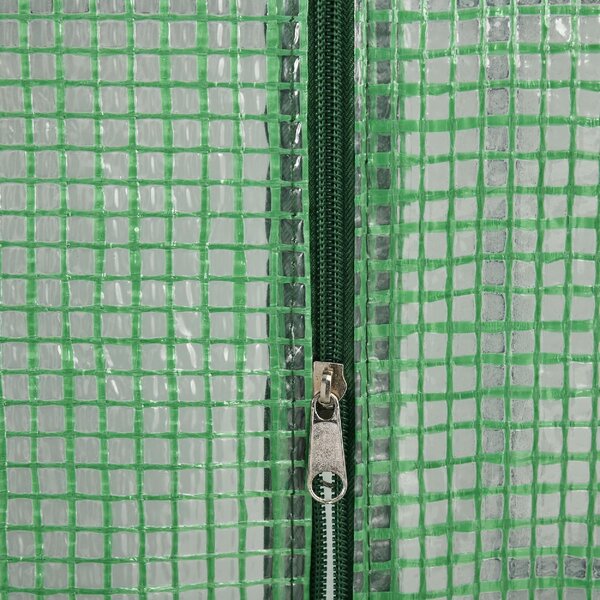 Brugel Serra da Giardino con Scaffali Copertura in PE e Porta Avvolgibile 143x138x190cm Verde - 510845