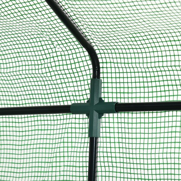 Brugel Serra da Giardino con Scaffali Copertura in PE e Porta Avvolgibile 143x138x190cm Verde - 510845