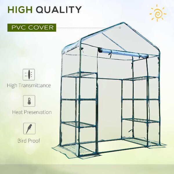 Brugel Serra da Giardino in Acciaio e PVC Trasparente con Porta Avvolgibile 143x73x195cm