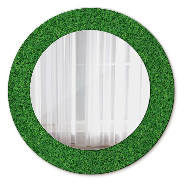 Specchio rotondo stampato Erba verde fi 50 cm