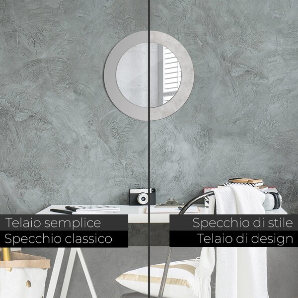 Specchio rotondo stampato Trama concreta fi 50 cm