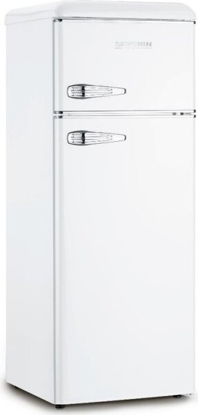 Severin Frigorifero Doppia Porta 209 Litri con congelatore Classe E Estetica Vintage Raffreddamento Statico colore Bianco - KS9908