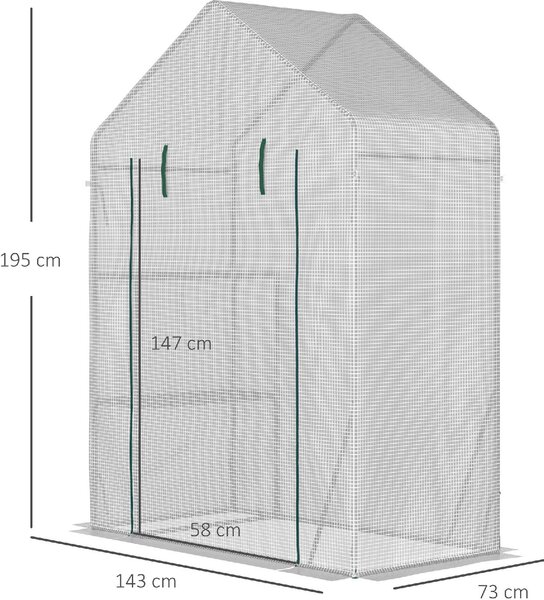 Brugel Serra da Giardino per Esterni con 2 Scaffali Porta Avvolgibile 143x73x195cm Bianco - 621845
