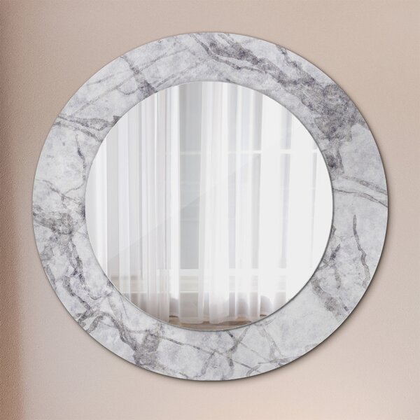 Specchio tondo con decoro Marmo bianco fi 50 cm