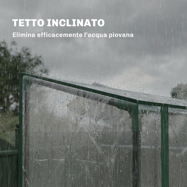 VivaGarden Serra da Giardino Verticale a 2 Sezioni con 3 Ripiani in Plastica e Acciaio 143x45x151 cm colore Verde Scuro e Trasparente