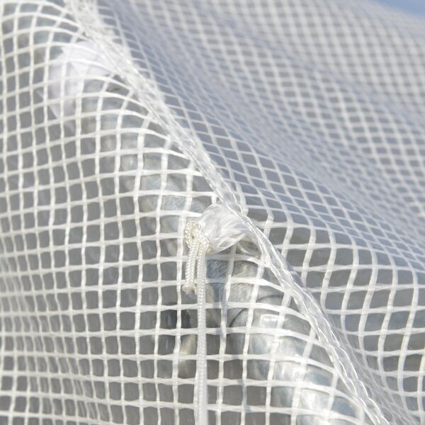 Brugel Serra per Orto 2.95x2x2m in Acciaio e Copertura PE Porte con Zip e Finestre a Rete Bianca - 611WT845