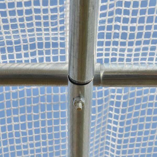 Brugel Serra per Orto 2.95x2x2m in Acciaio e Copertura PE Porte con Zip e Finestre a Rete Bianca - 611WT845