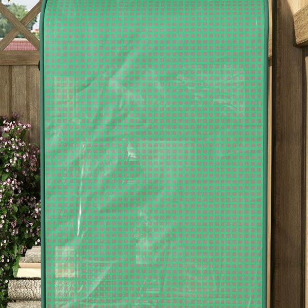 VivaGarden Serra per Piante a 4 Ripiani con Porta Avvolgibile in Metallo e PE 69x49x158 cm colore Verde Scuro - 89Q2DG