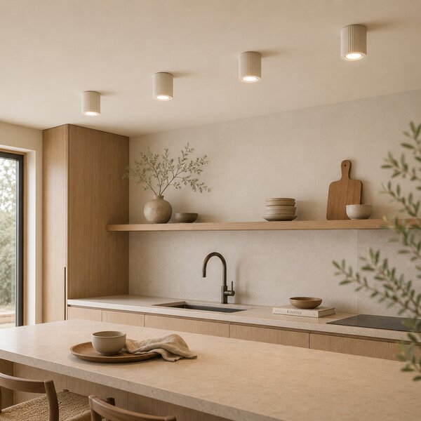 Set di 4 faretti da soffitto Japandi beige - Sprawl