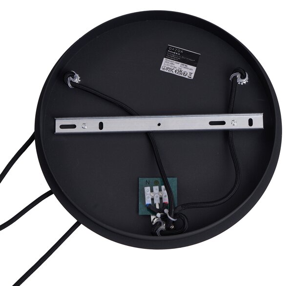 Lampada a Sospensione Art Déco Nera con Vetro Fumè a 3 Luci - Douglass