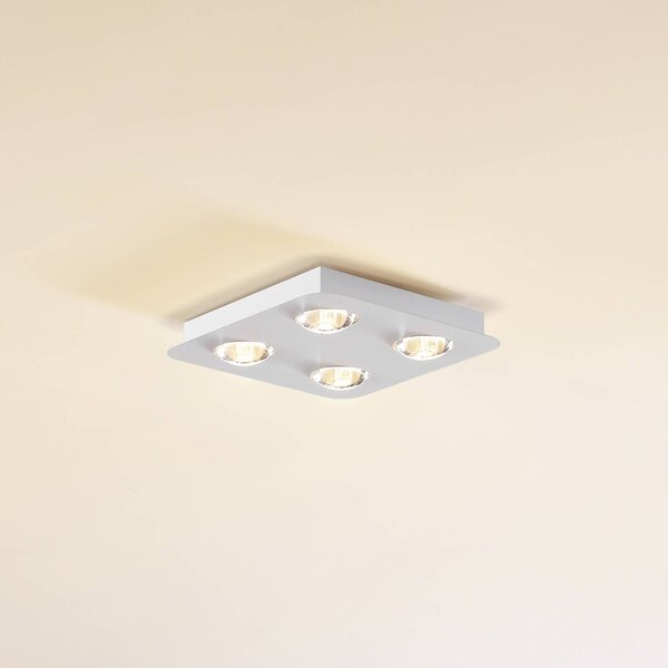 Plafoniera soffitto Jyla Lindby, dimmerabile, Bianco / Opale, Corridoio, Metallo, Moderno, Plafoniera