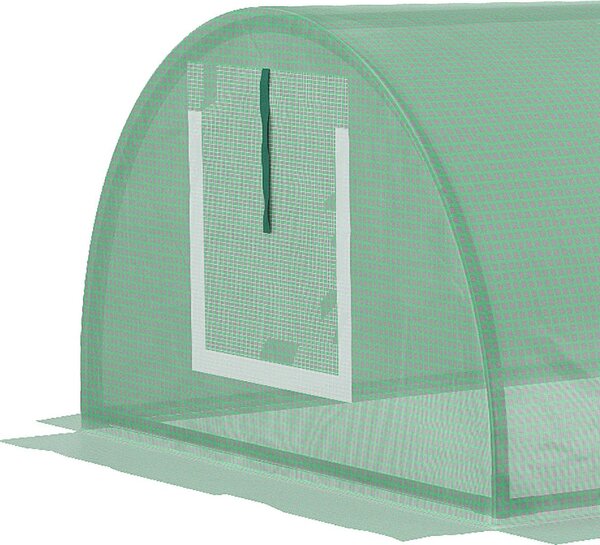 VivaGarden Serra Piccola con 5 Finestrelle e Griglia Centrale in Acciaio PE e PP 300x80x45 cm colore Verde - U5051GN