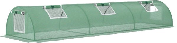 VivaGarden Serra Piccola con 5 Finestrelle e Griglia Centrale in Acciaio PE e PP 300x80x45 cm colore Verde - U5051GN